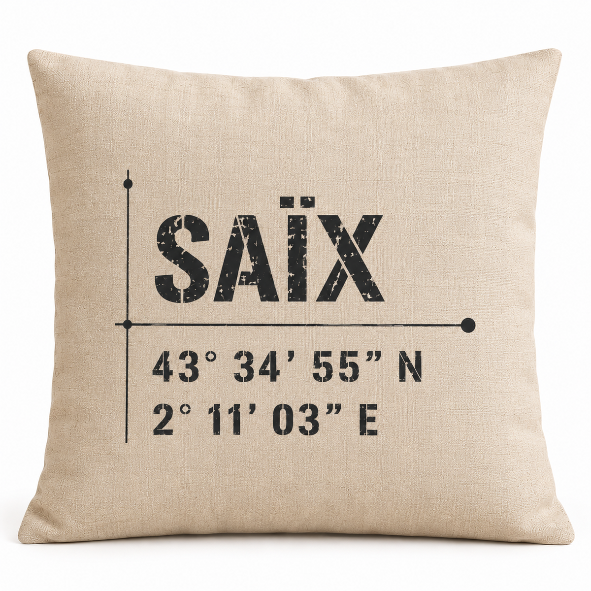 Housse de coussin Coordonnées GPS - Nos villes