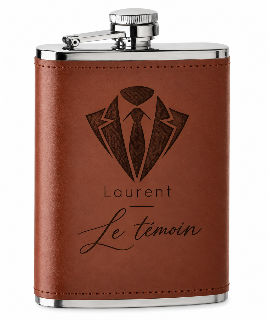 Flasque simili cuir personnalisée
