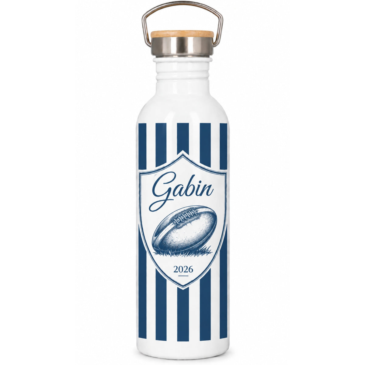 Gourde sport vintage bouchon bambou