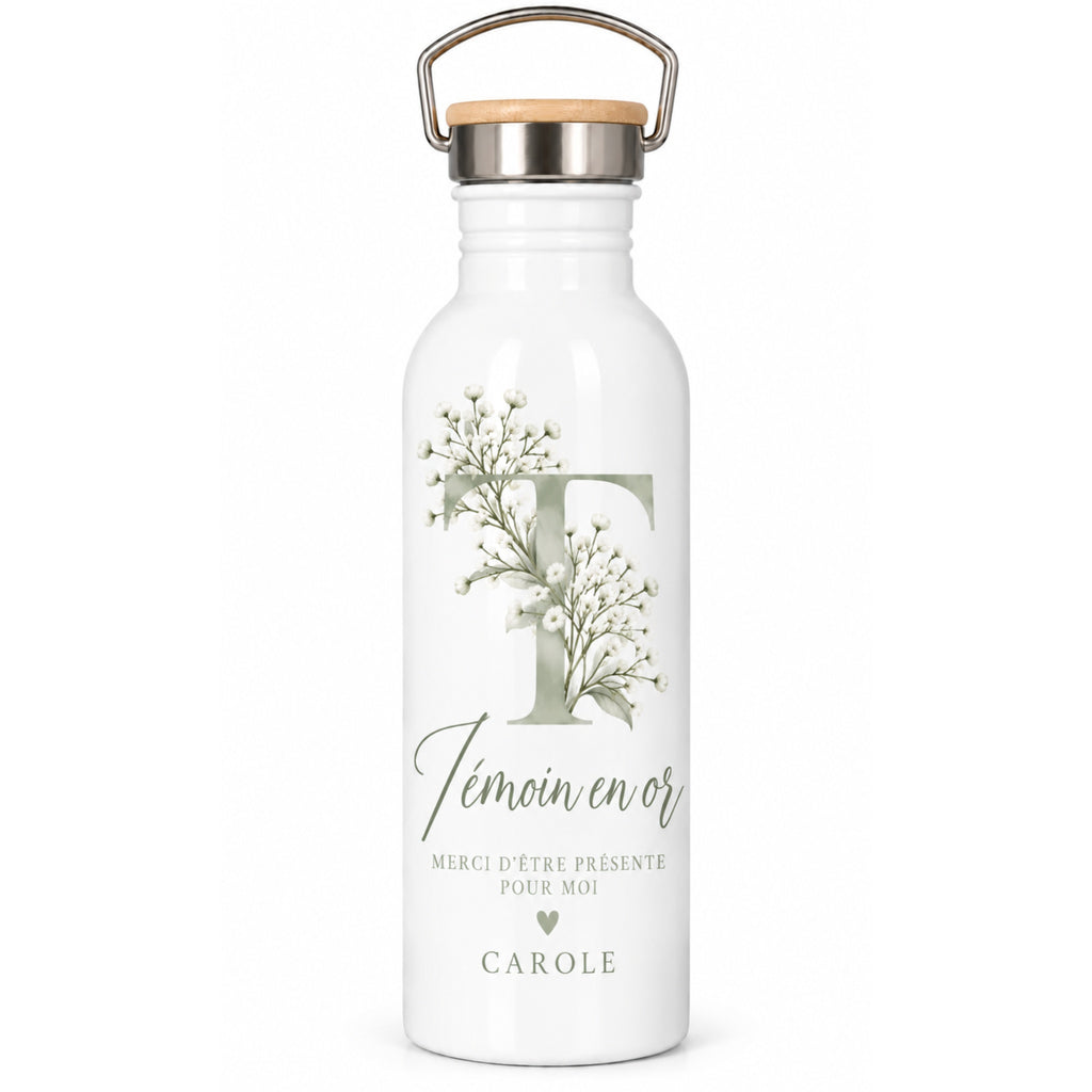 Gourde personnalisée bouchon bambou
