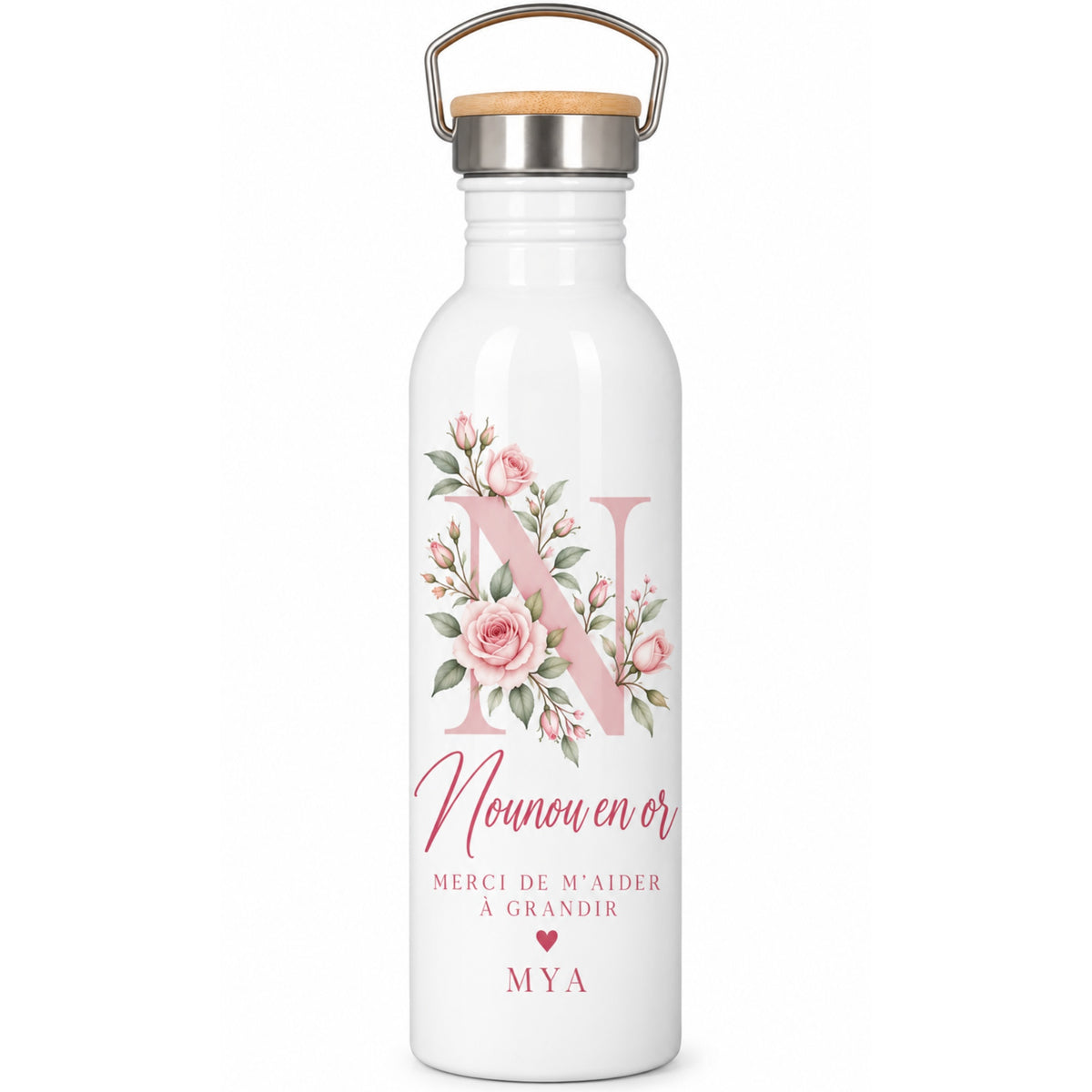 Gourde personnalisée bouchon bambou