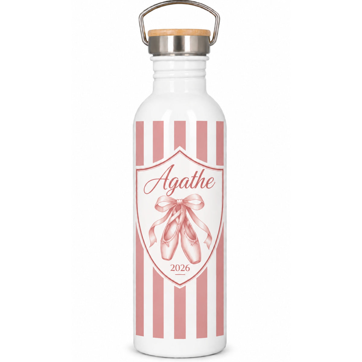 Gourde sport vintage bouchon bambou