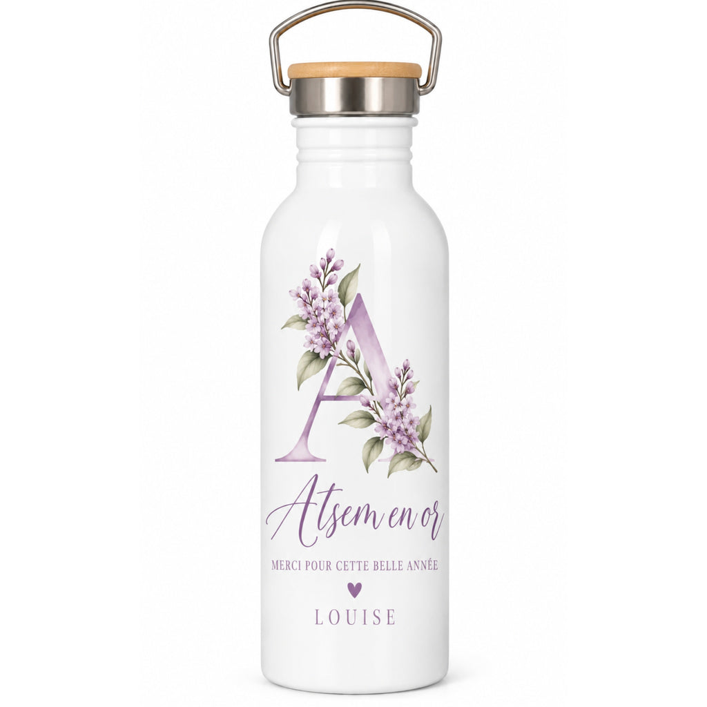 Gourde personnalisée bouchon bambou