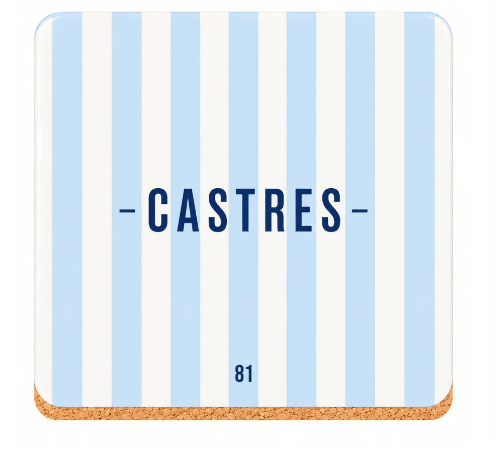 Sous-verre carton rayures - Nos Villes